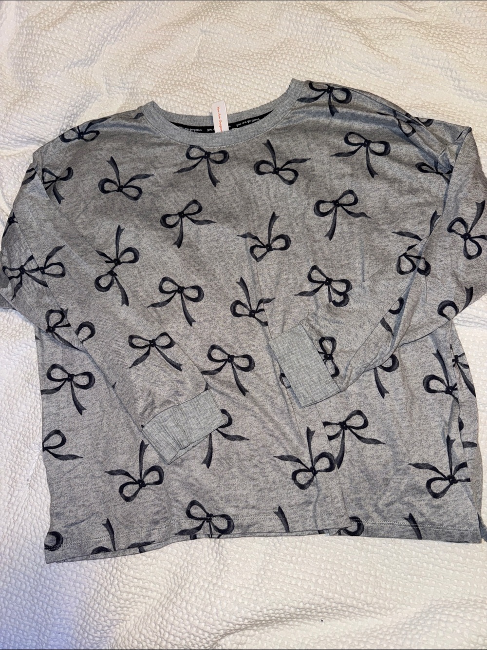 Bow long sleeve lounge top